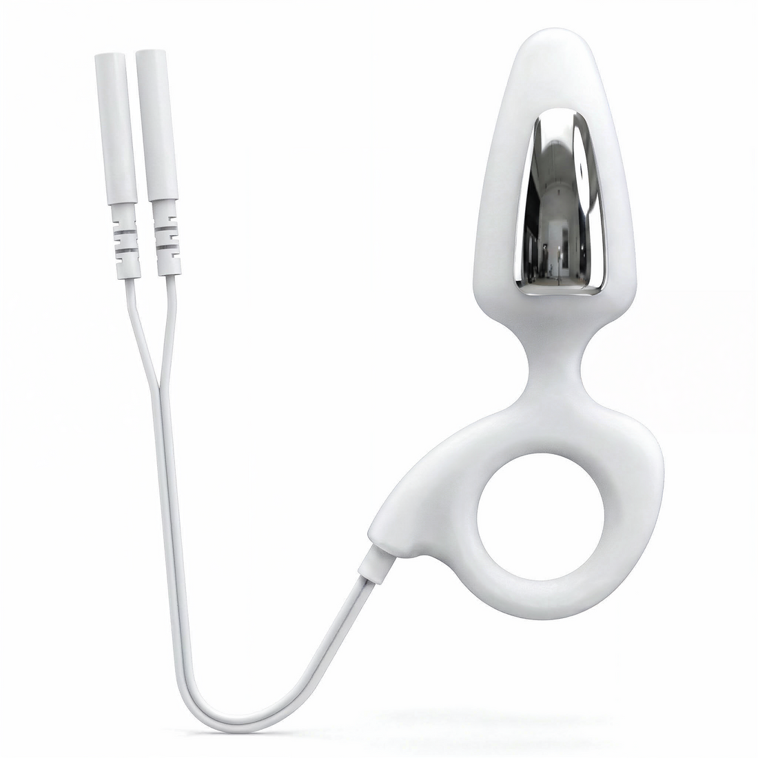 TensCare Liberty Mini vaginal probe with lead wires and base retrieval ring