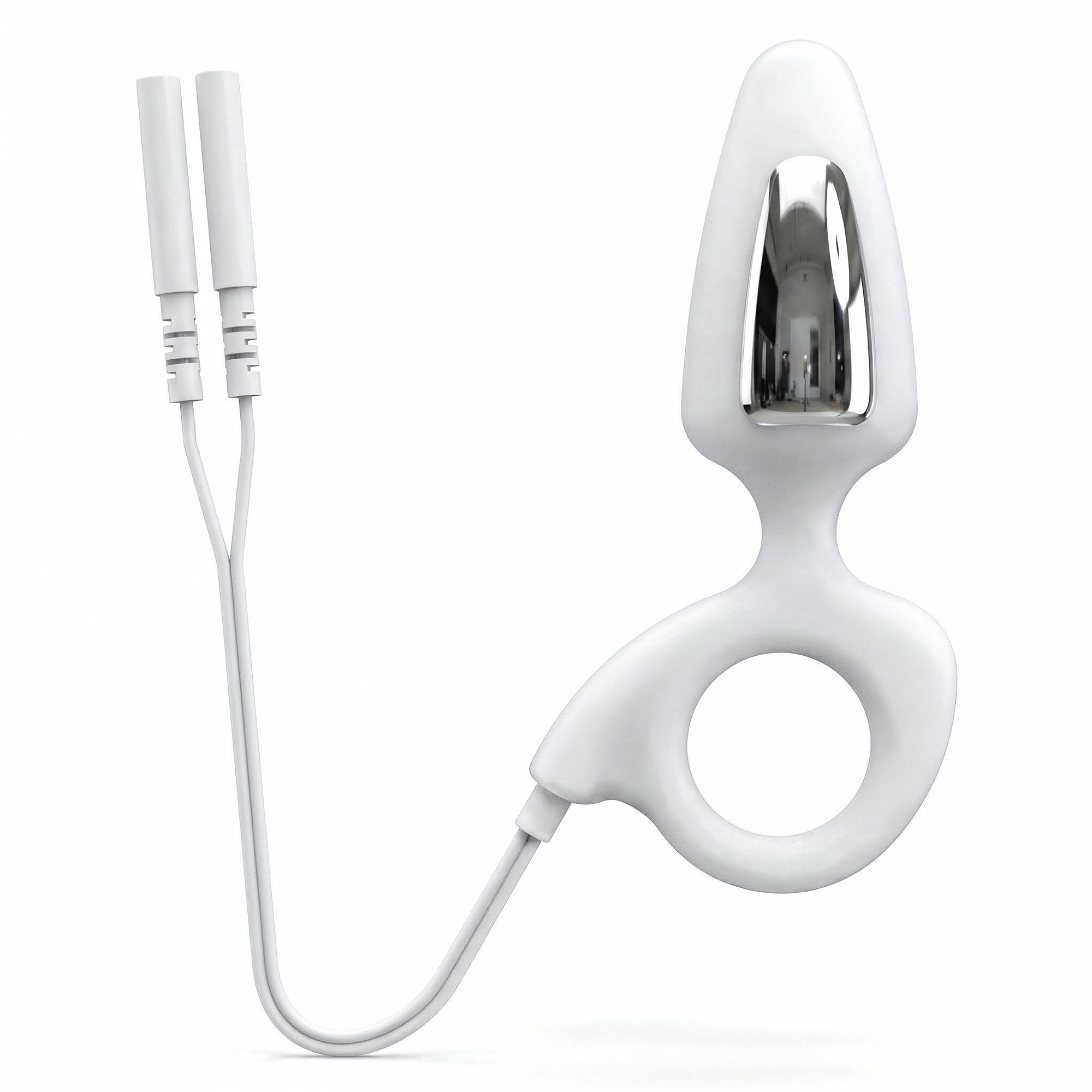 TensCare Liberty Mini vaginal probe with lead wires and base retrieval ring