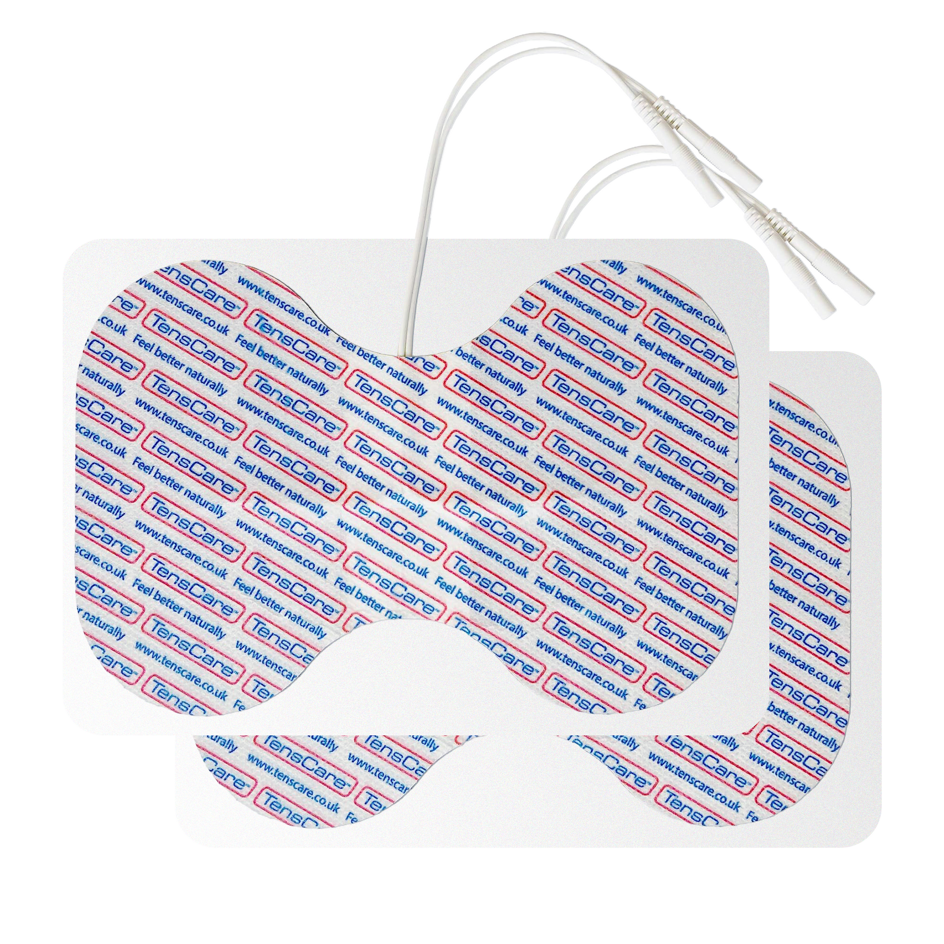 Pair of TensCare butterfly large surface electrode pads with lead wires