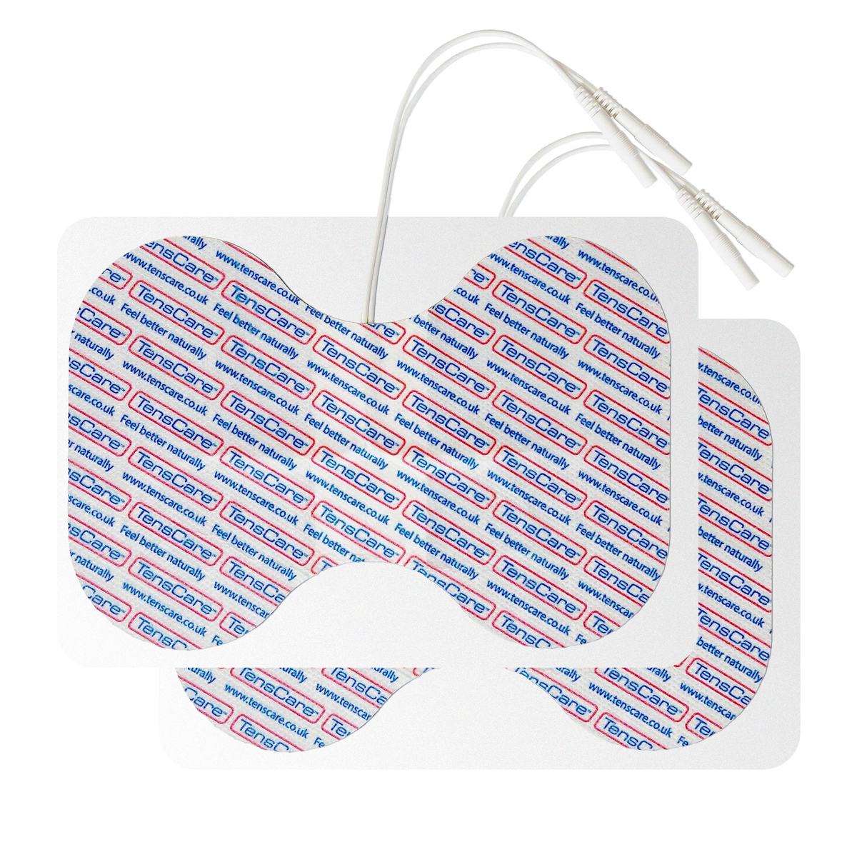 Pair of TensCare butterfly large surface electrode pads with lead wires