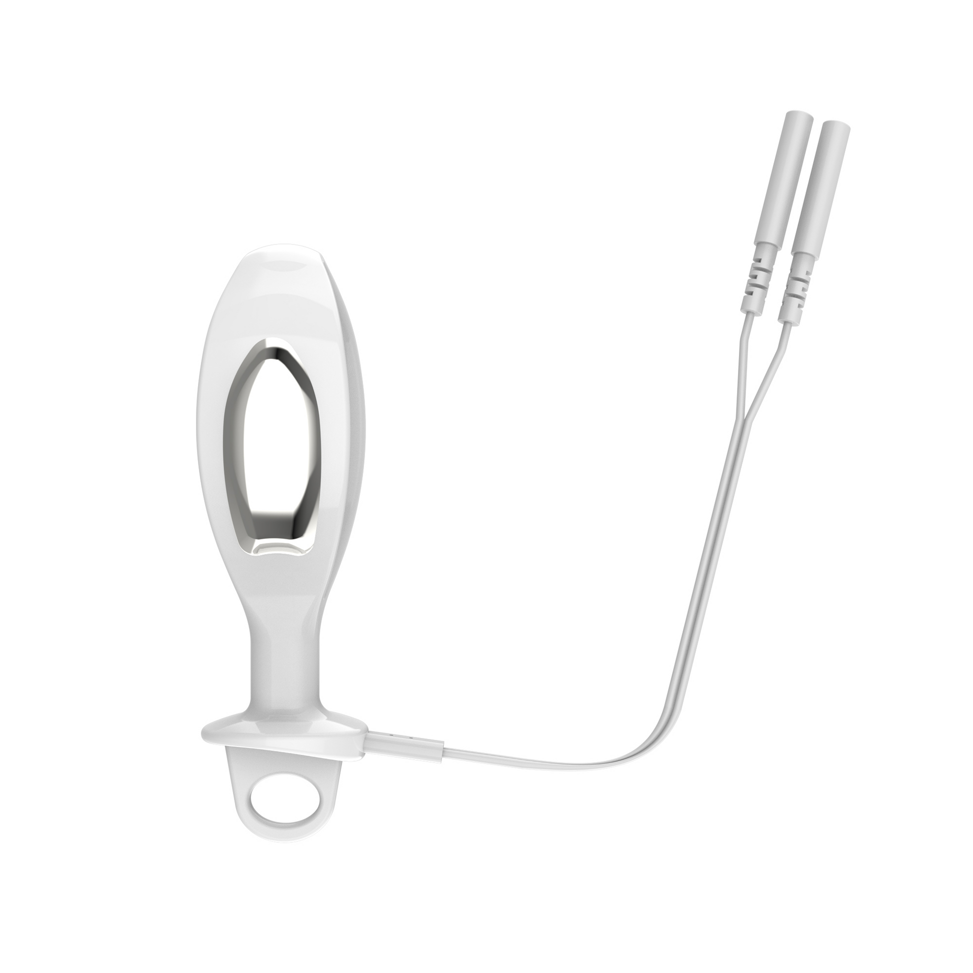 TensCare Liberty Loop vaginal probe with lead wires and 2 mm pin connectors