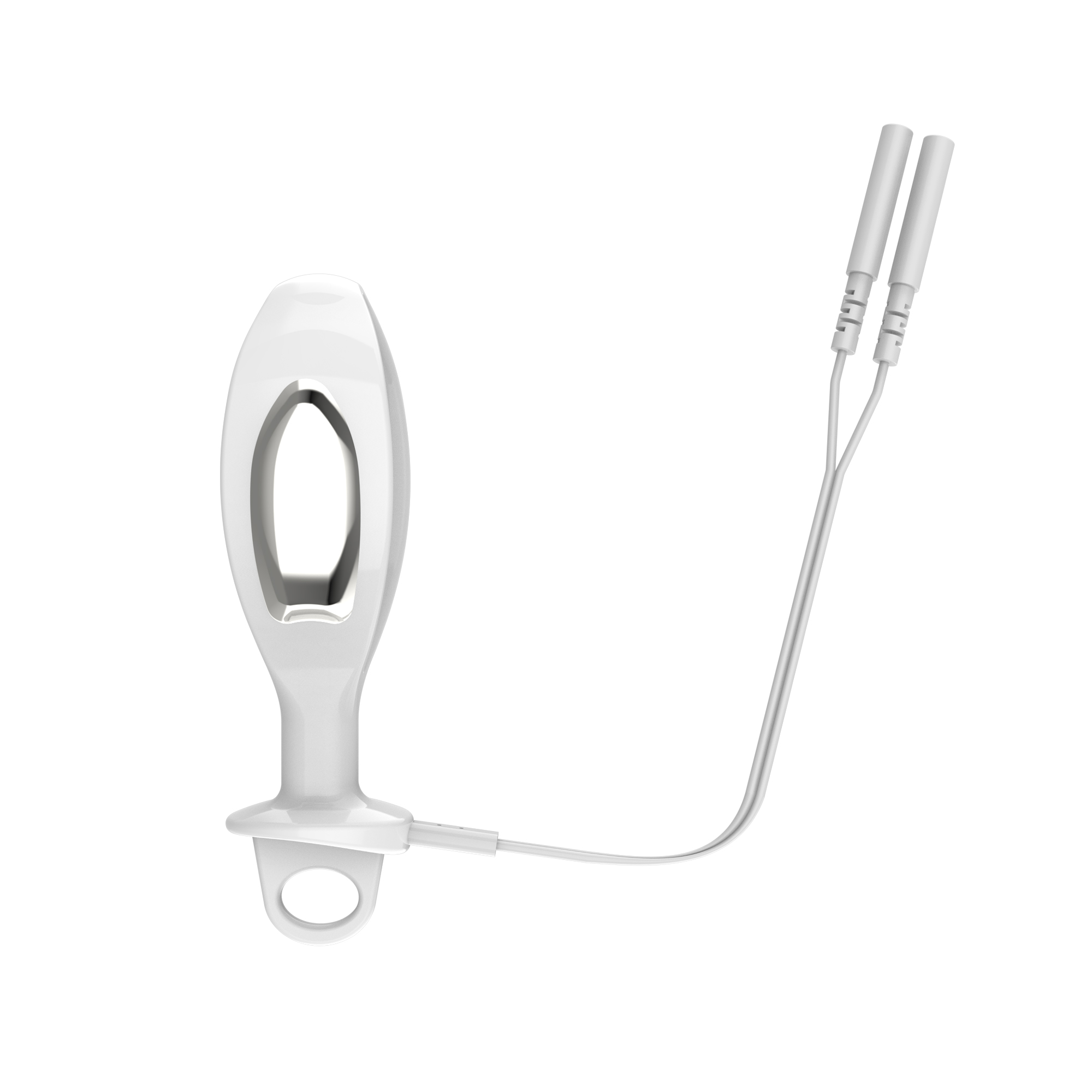TensCare Liberty Loop vaginal probe with lead wires and 2 mm pin connectors