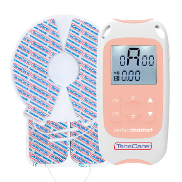 TensCare Perfect Mama+ maternity TENS unit with its large maternity electrode pads