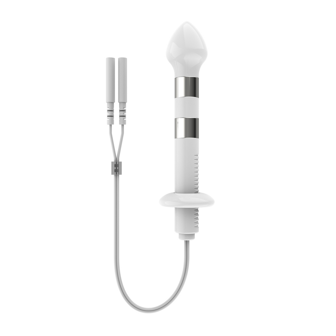 TensCare Liberty Fit anal probe with lead wires and 2 mm pin connectors