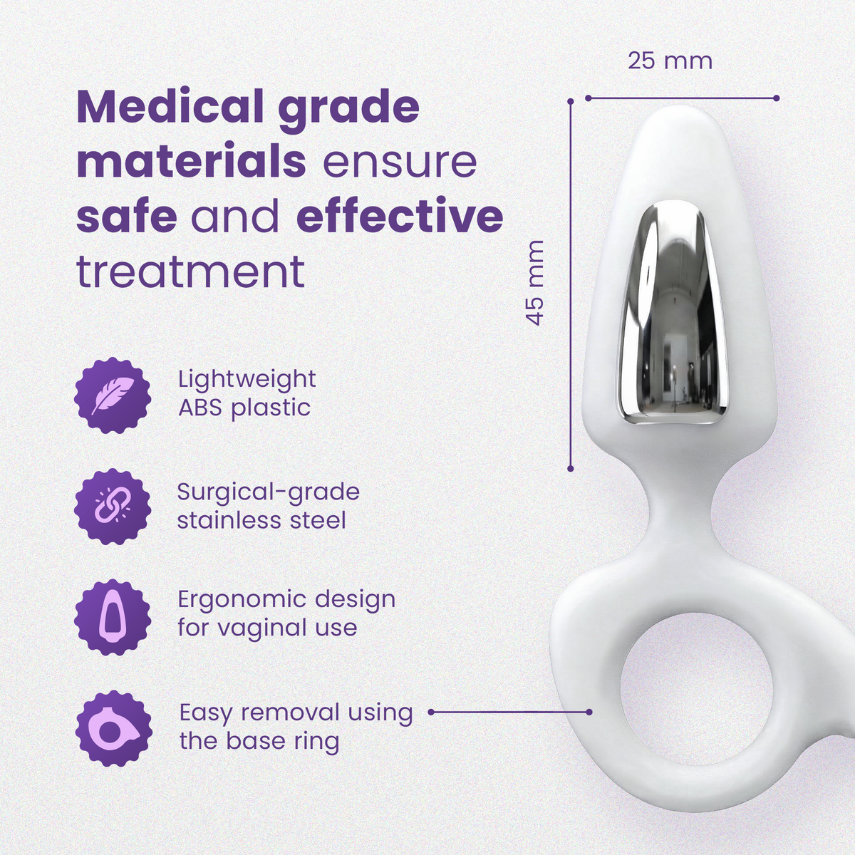 Liberty Mini probe dimensions: 25 mm diameter and 45 mm length, made from medical grade materials