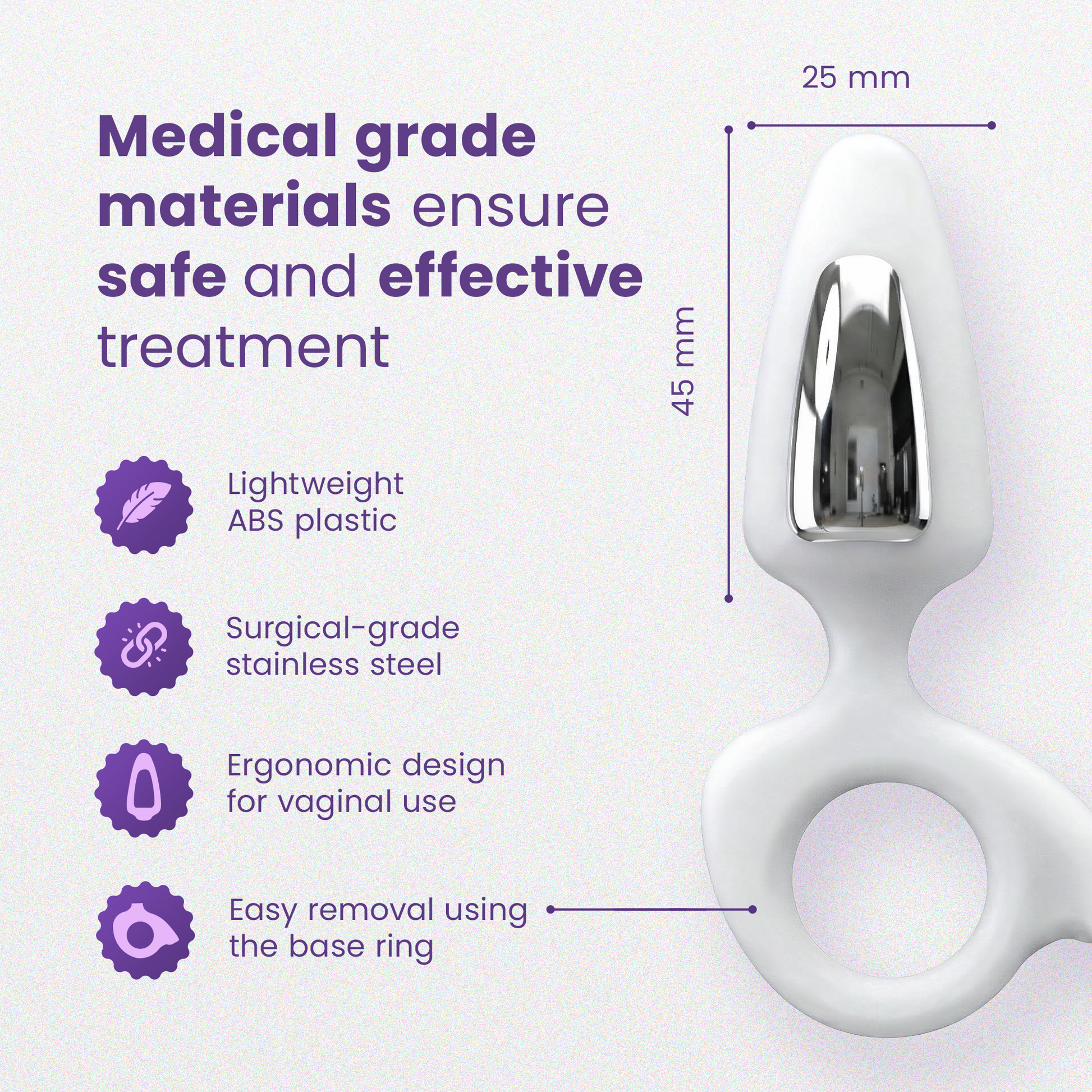 Liberty Mini probe dimensions: 25 mm diameter and 45 mm length, made from medical grade materials
