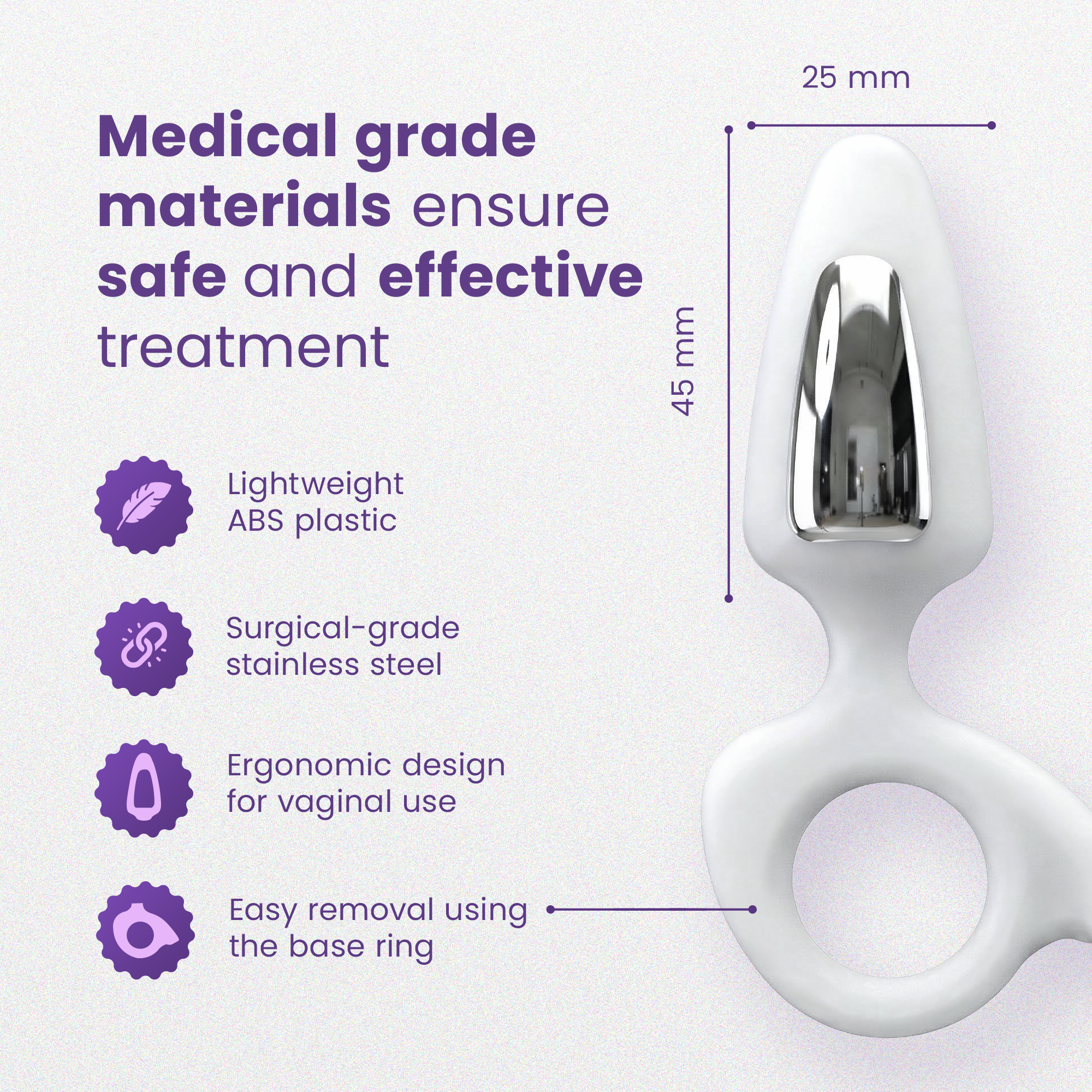 Liberty Mini probe dimensions: 25 mm diameter and 45 mm length, made from medical grade materials