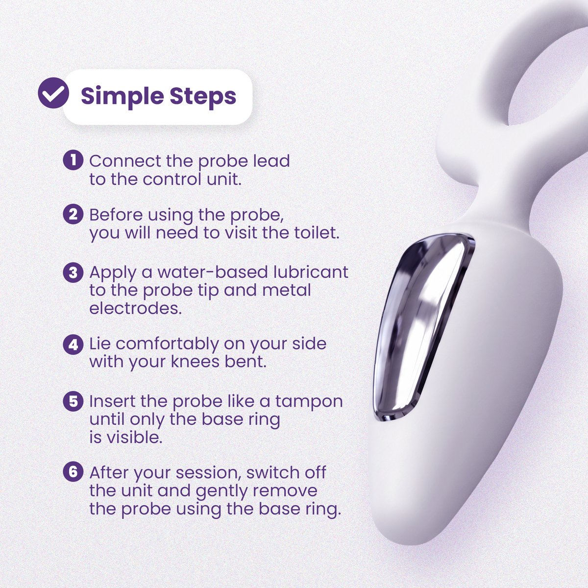 Six simple steps for using the Liberty Mini vaginal probe