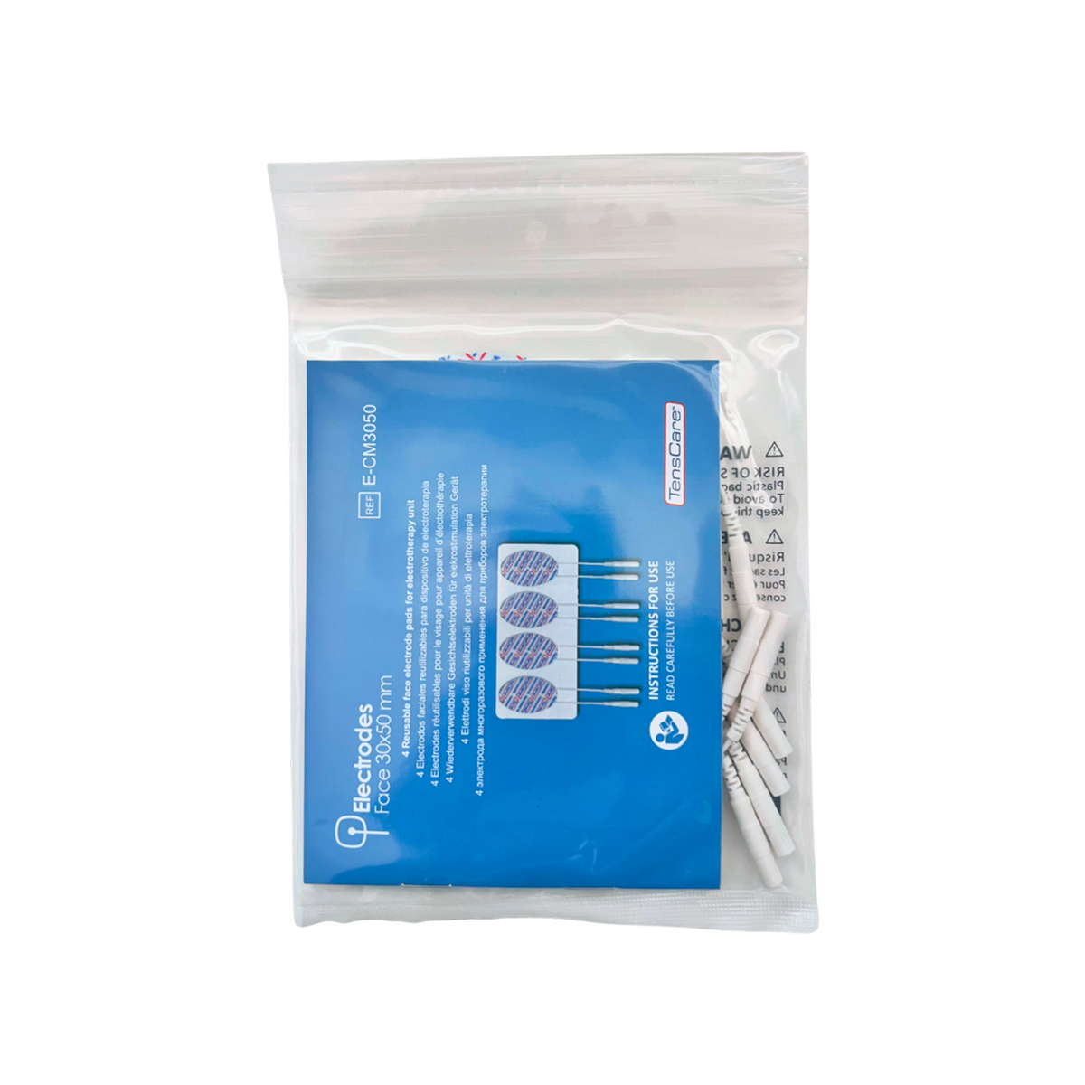 TensCare face electrode retail packet, front