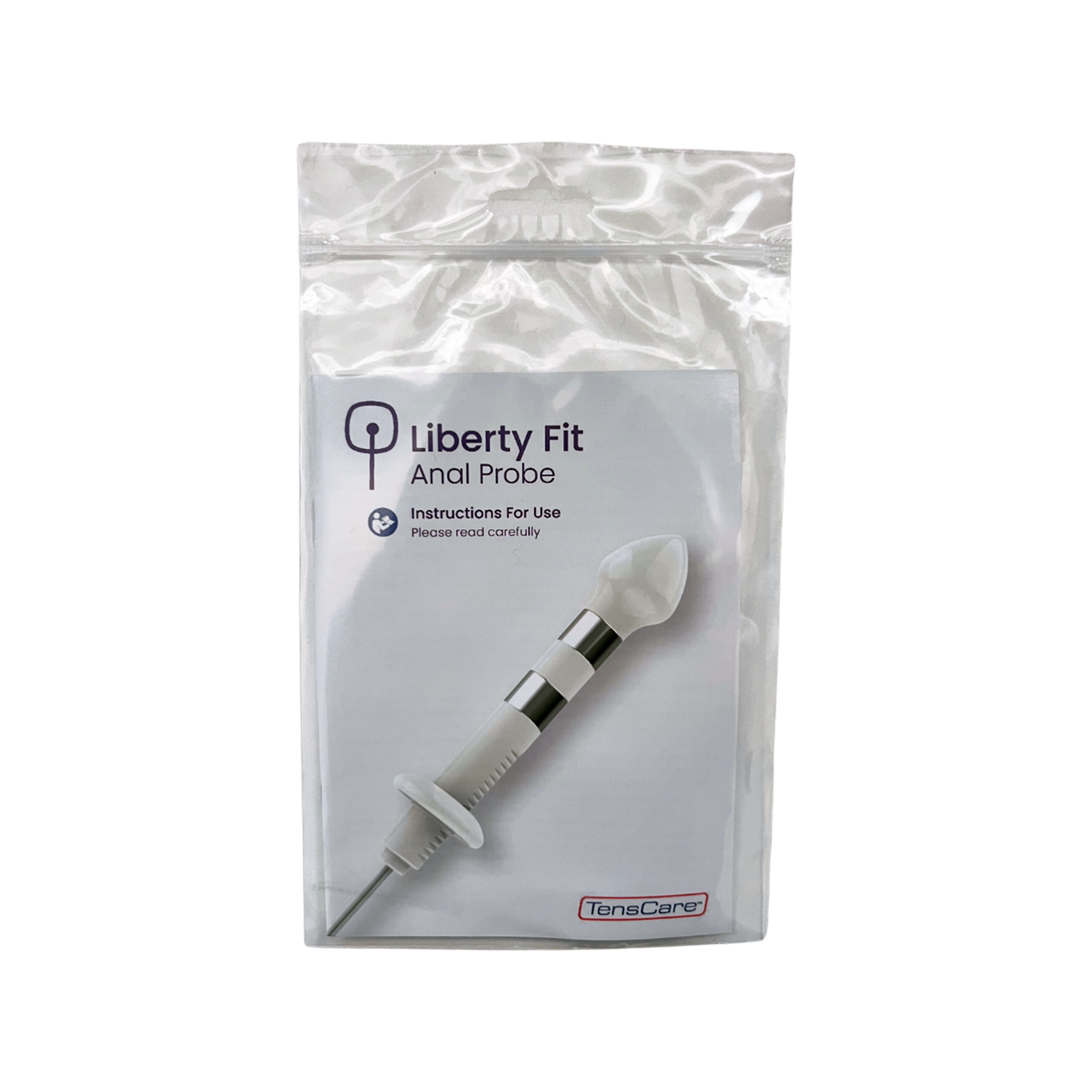 TensCare Liberty Fit Anal Probe retail pouch, front