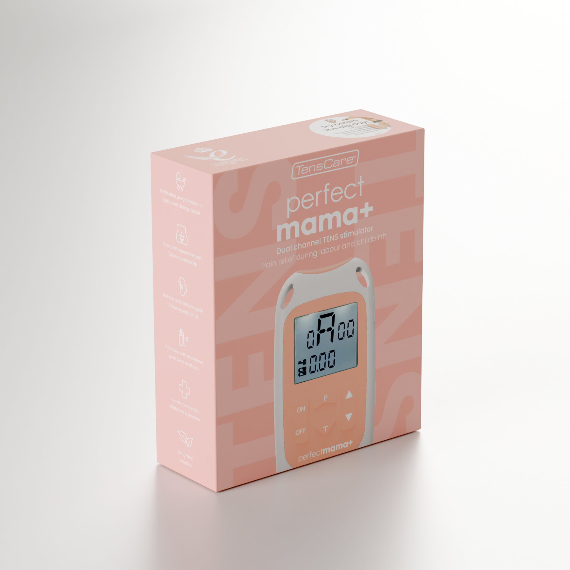 TensCare Perfect Mama+ retail box, front