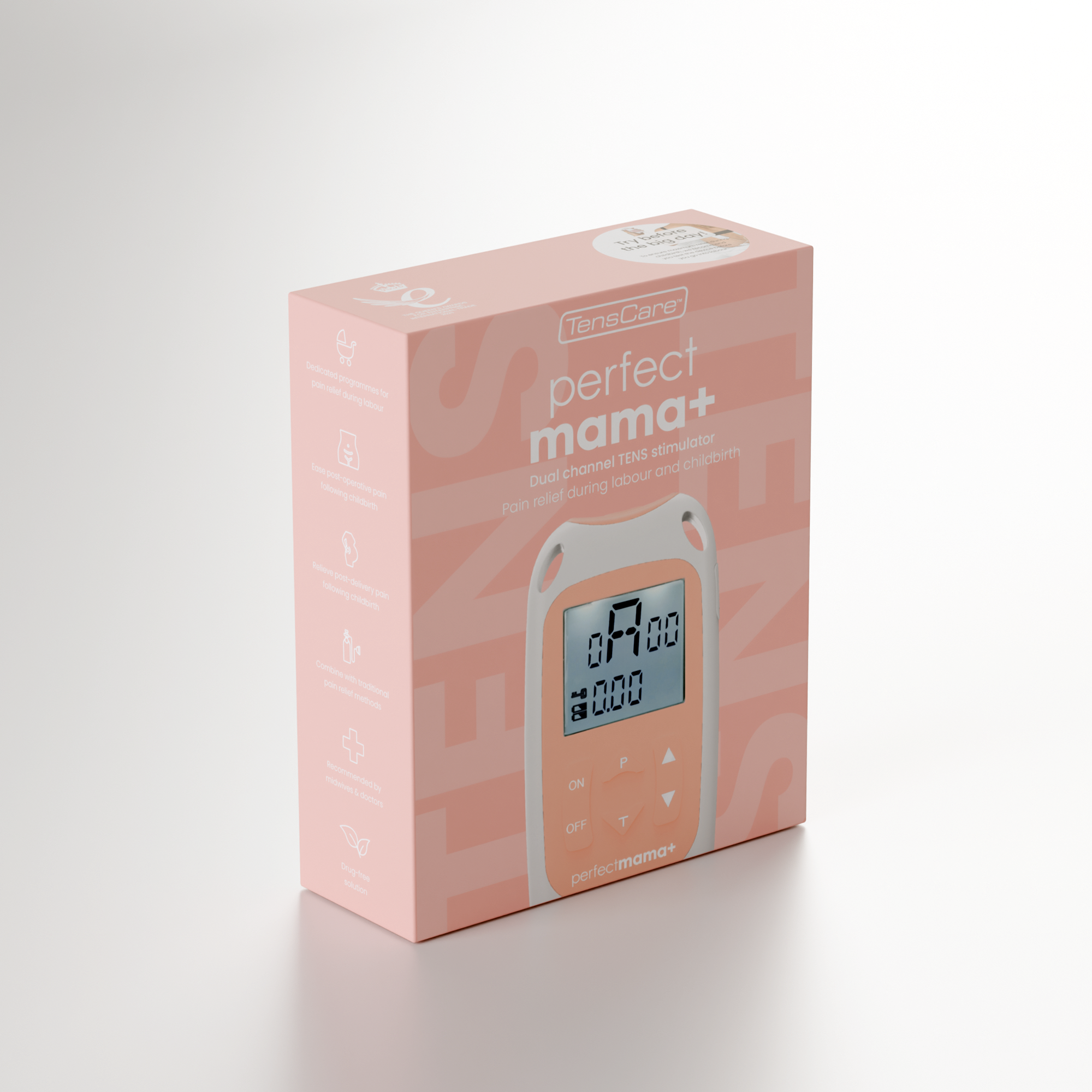 TensCare Perfect Mama+ retail box, front
