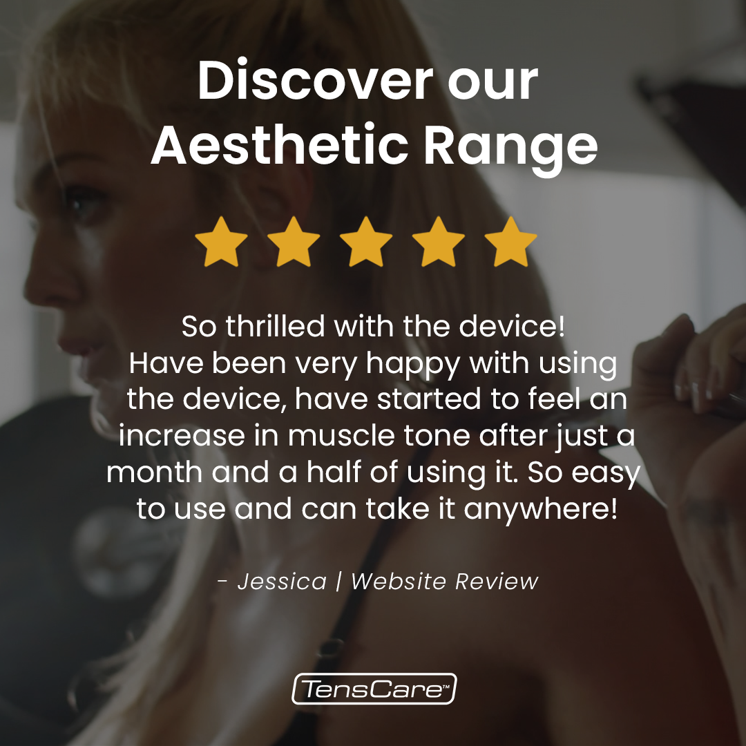 Five-star customer review of the TensCare aesthetic range