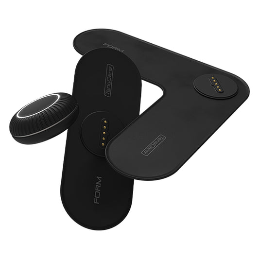TensCare FORM wireless EMS device with its black pod and bespoke electrode pads