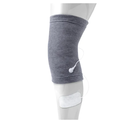 TensCare kneestim conductive sleeve worn on a mannequin leg