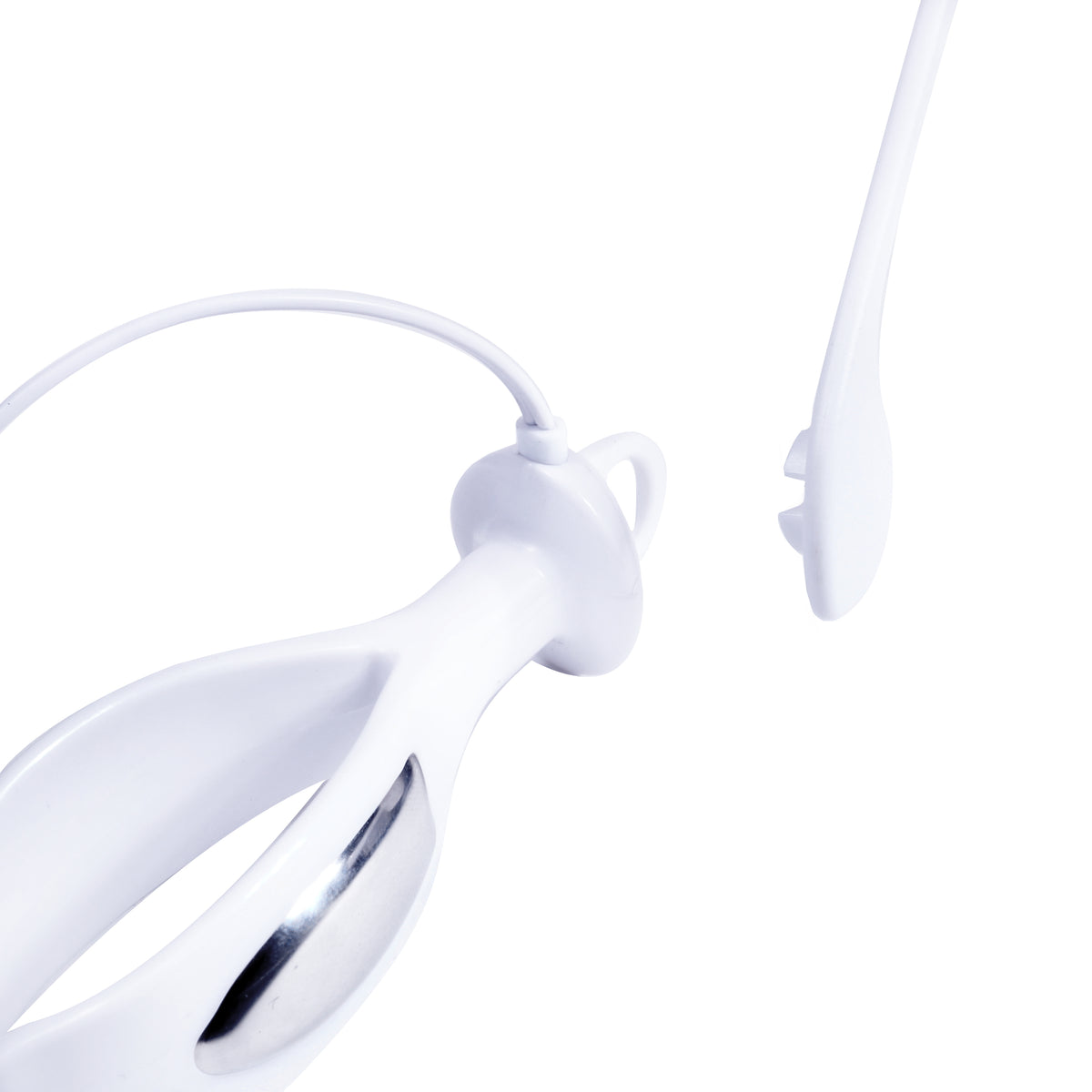 Close-up of the TensCare Liberty Loop probe's stainless steel electrode band