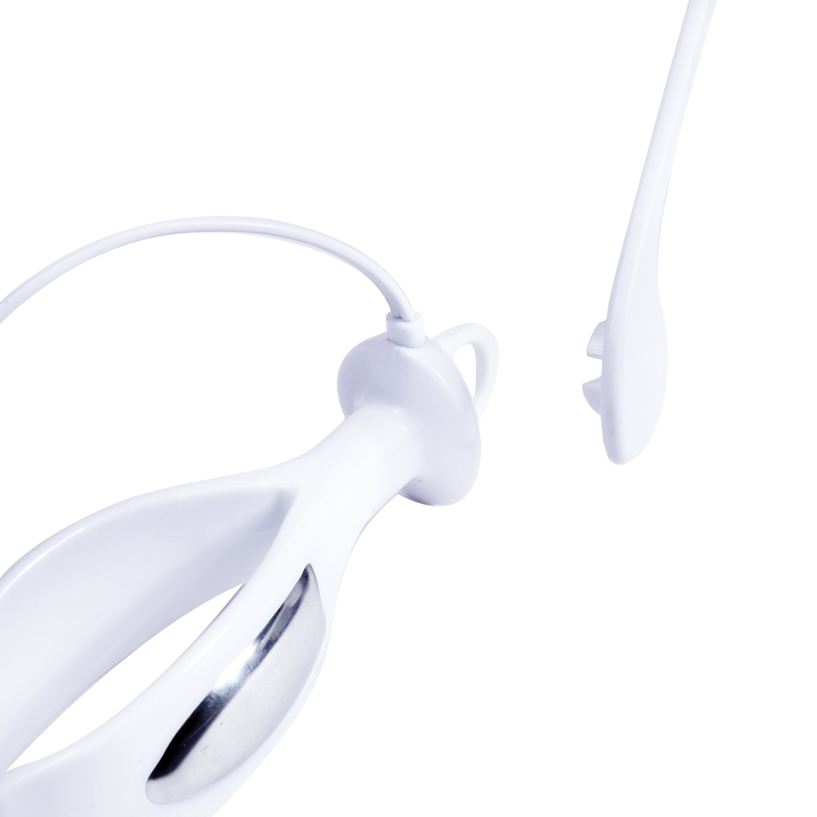Close-up of the TensCare Liberty Loop probe's stainless steel electrode band