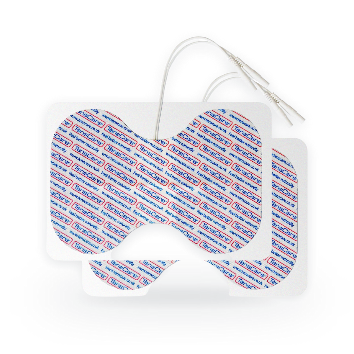 Pair of TensCare butterfly large surface electrode pads with lead wires