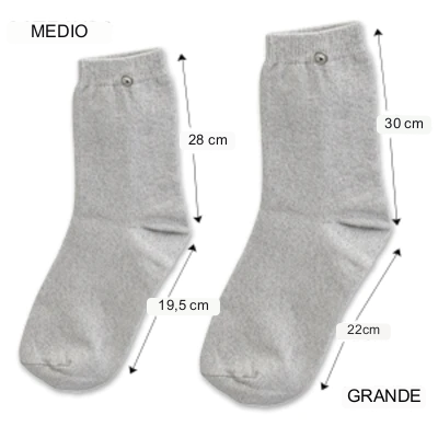 iSock sizing guide comparing medium and large sock measurements in centimetres