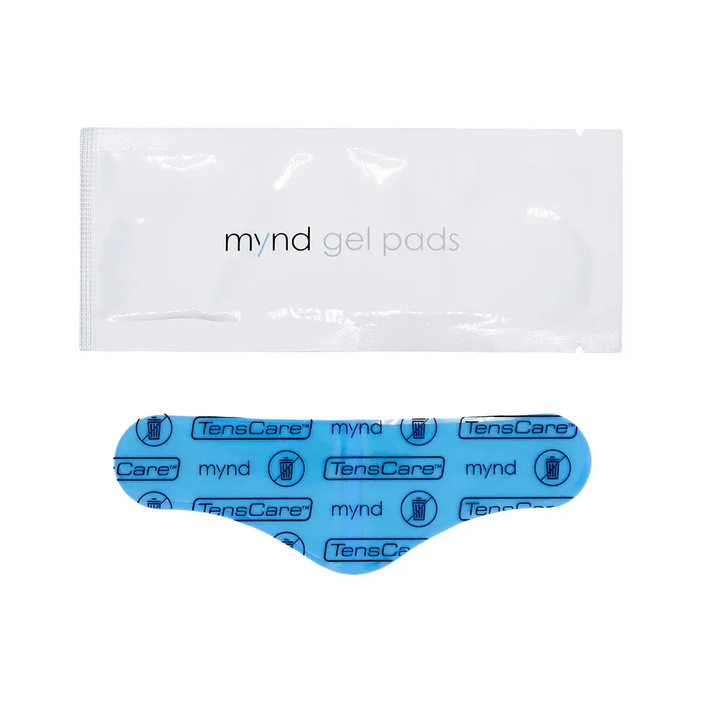 TensCare Mynd gel pad sachet with a blue backed replacement gel pad
