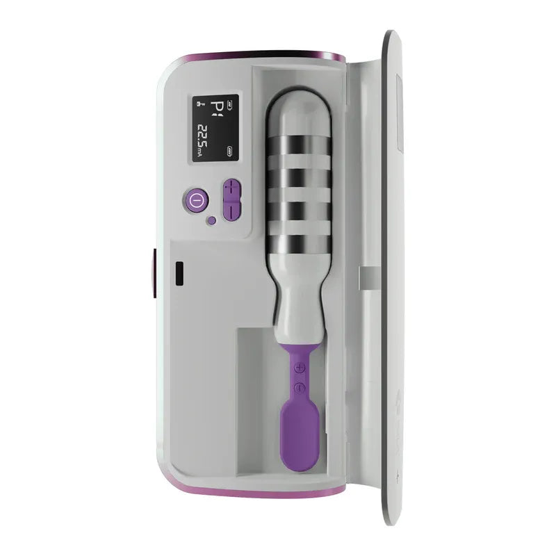 TensCare iTouch Go wireless pelvic floor exerciser in its open charging case