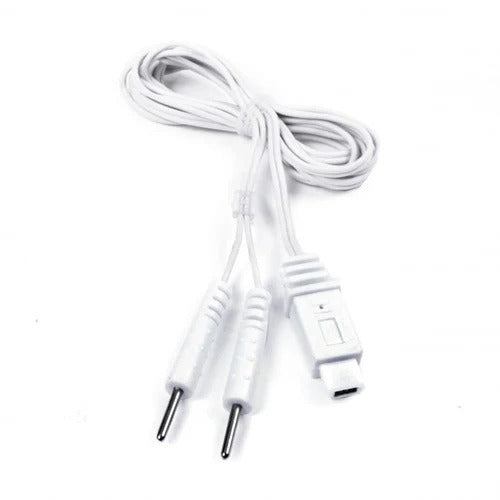 TensCare white replacement lead with mini-USB connector and two 2 mm pins for the iTouch Sure and Elise