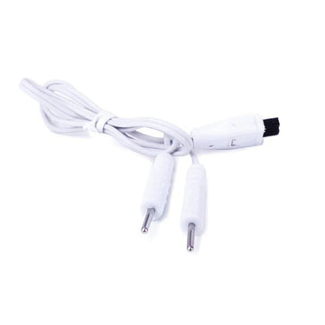 TensCare white replacement Y-cable lead wires for the Ova device, with two 2 mm pins