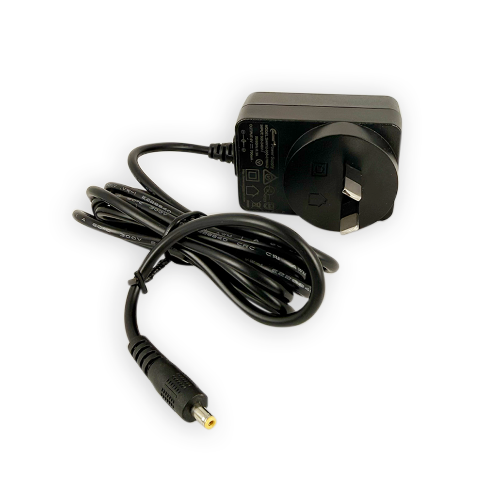 TensCare mains charger with a three-pin plug for the Sure Pro, Flexistim and Sports TENS machines