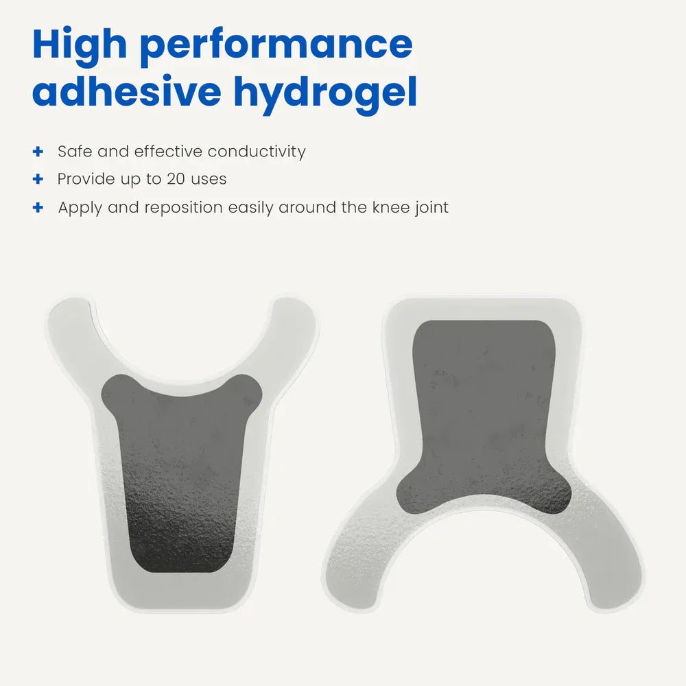 Reverse of the TensCare knee pain electrode showing its adhesive hydrogel surface