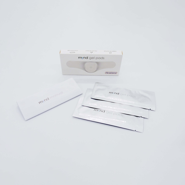 TensCare Mynd gel pads retail box with its individual sachets