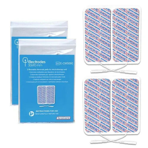 TensCare 50 x 90 mm electrode pads with resealable bags and retail packet