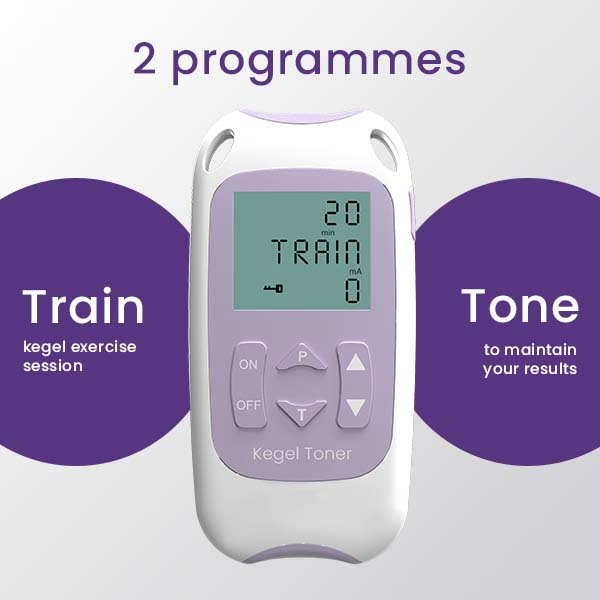 Kegel Toner unit showing its 2 programmes, Train and Tone