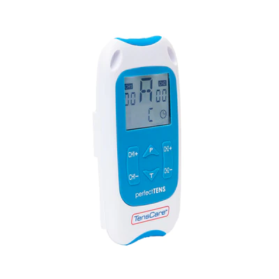 TensCare Perfect TENS unit, angled side view