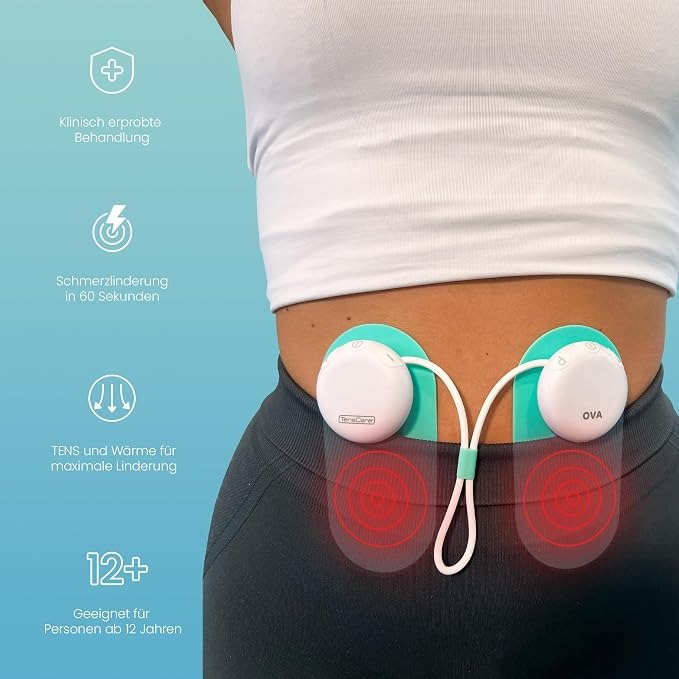 TensCare Ova 3 period pain relief device with replacement hydrogel pads