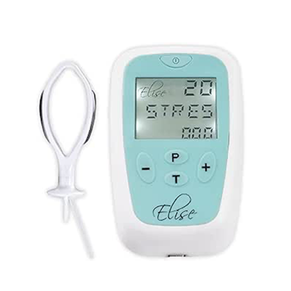 Elise 2 unit shown beside its vaginal probe electrode