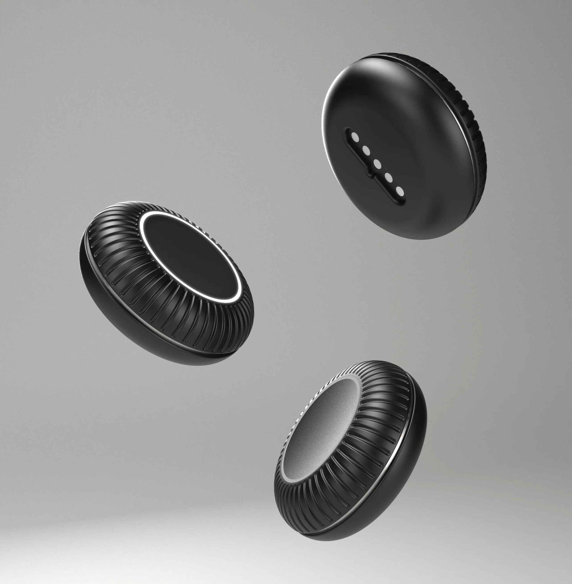 Three FORM pods shown from different angles on a grey background