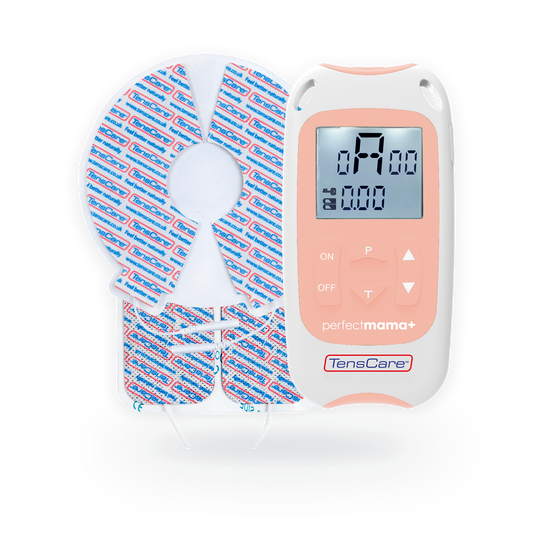 TensCare Perfect Mama+ maternity TENS unit with its large maternity electrode pads