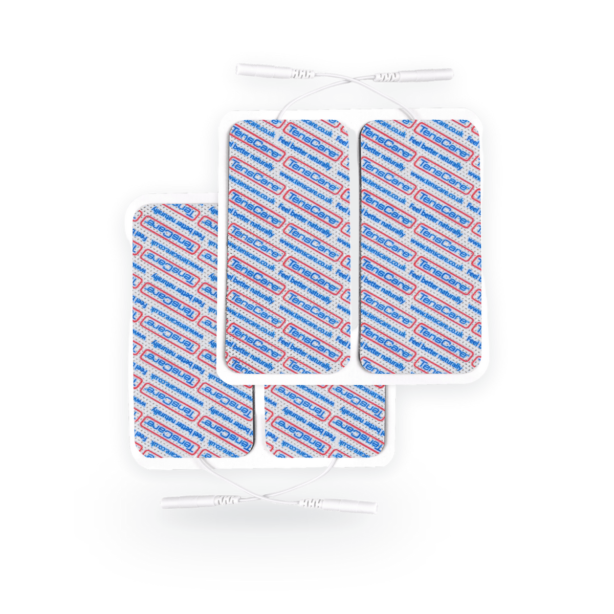 Four TensCare Perfect MamaTENS replacement electrode pads with lead wires