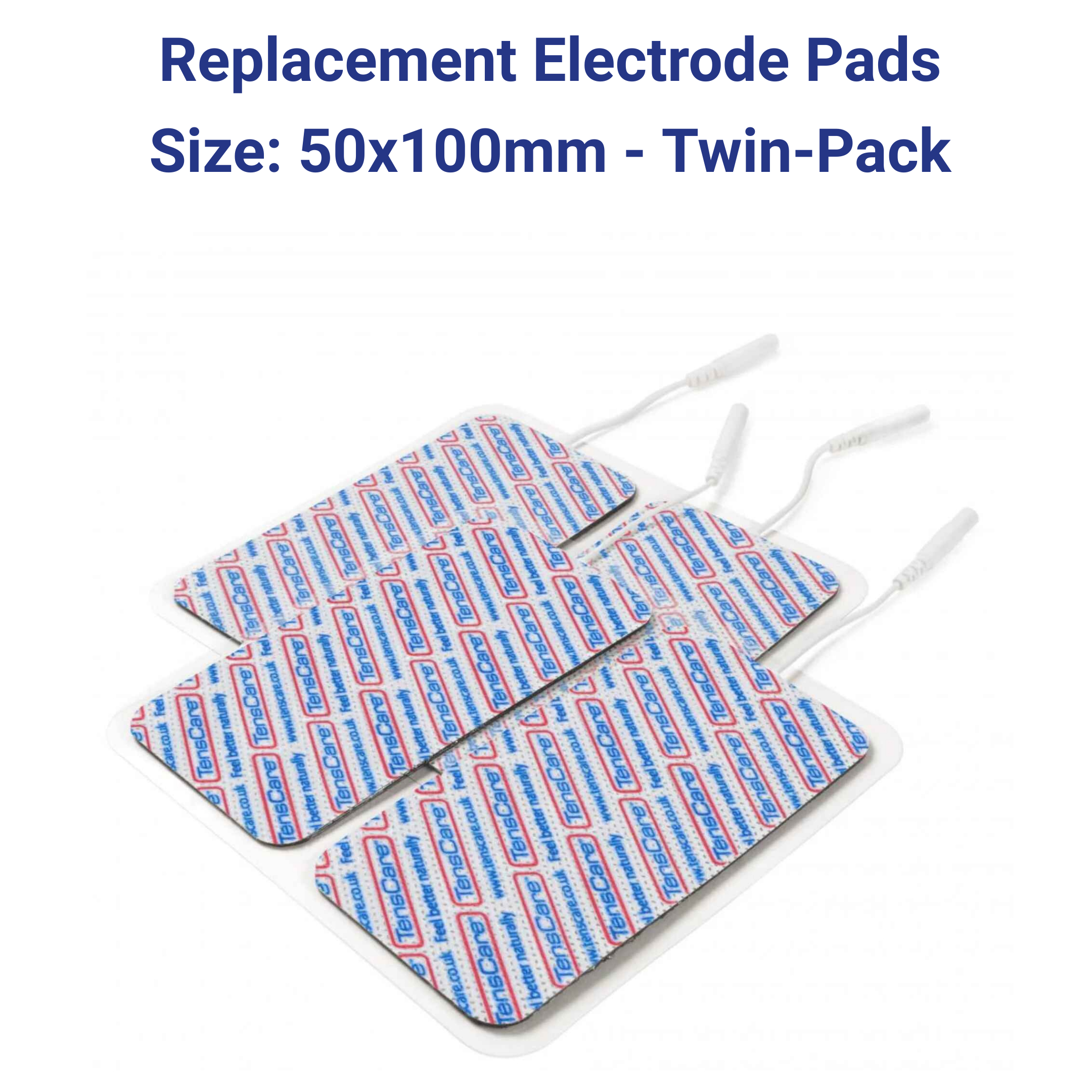 50x100mm Replacement Electrode Pads for TENSEMS - Twin Pack